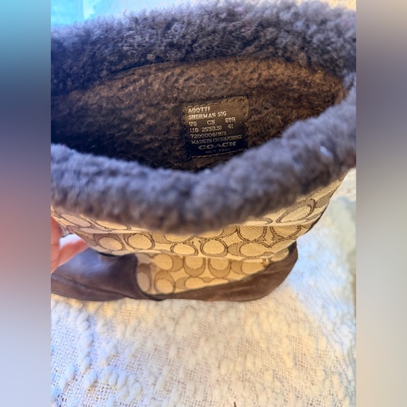 Coach Monogram Shearling Boots sz 11 - Picture 10 of 13